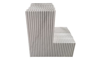 Tuiles <span class=keywords><strong>en</strong></span> marbre cannelées courbes CNC, panneaux latéraux de salle de bain <span class=keywords><strong>en</strong></span> forme de L, pierre concave, buffet <span class=keywords><strong>en</strong></span> marbre cannelé, revêtement mural cannelé - Product Image 2