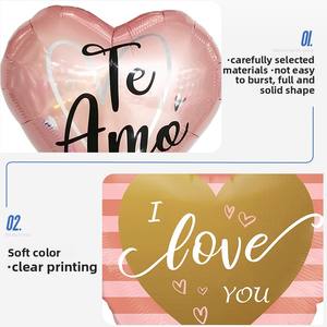 Globos de Aluminio en Forma de Corazón de 17 Pulgadas con Patrón de Corazón para Decoraciones de Bodas y Fiestas, Personalizables - Product Image 2