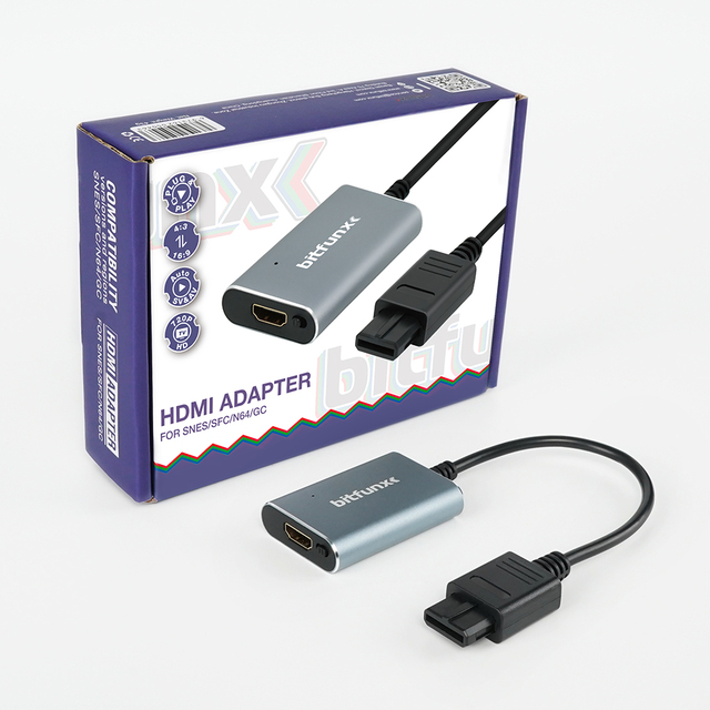 Bitfunx N64 HDMI Converter S-Video Composite Auto Switch with 4:3/16:9 Switch for N64/SNES/SFC Gamecube Consoles HDTV Converter
