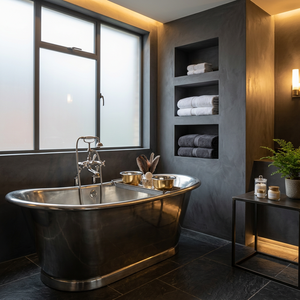 Baignoire autoportante à pattes décorative en métal pour salle de bain et spa - Product Image 1