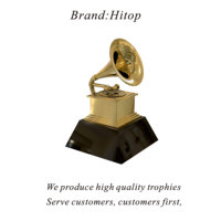 Trophée en métal en forme de trompette, récompense musicale, trophée commémoratif de film, ornement pour salon, bar, tourne-disque, trophée Grammy