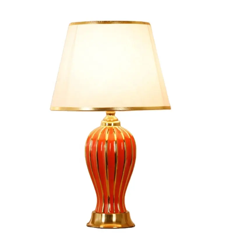 220V Wholesale Vintage Multicolor Ceramic Lamp Shade Hotel Home Decor Table Lamp Bedroom Bedside Table Lamp E27
