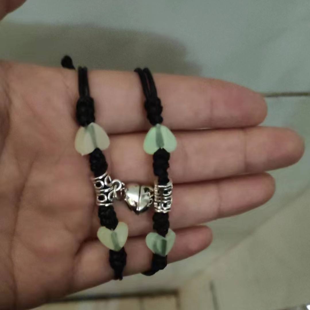 Glow-in-the-Dark Magnetic Couple Bracelet for Girlfriends Boyfriends