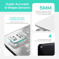 Balance connectée intelligente pour l'analyse de la composition corporelle avec 15 métriques corporelles, écran LED, alimentation par piles, utilisation hors ligne