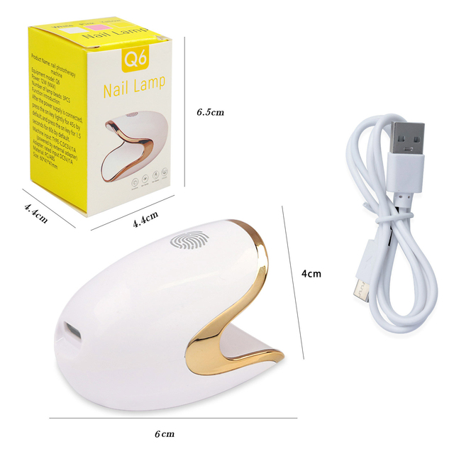 Professional Wireless Rechargeable 6w Led Dryer Potable Mini Usb Nail Lamp