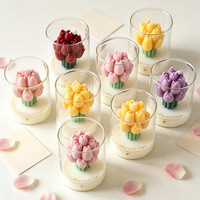 Pot en verre cylindrique transparent en borosilicate avec couvercle en liège vide pour bougies et diffuseurs de parfum - Décoration de Noël pour la maison et fournitures d'artisanat
