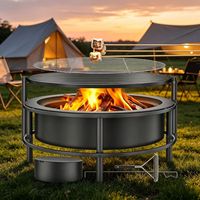 Brasero pliable moderne avec grille de cuisson – Brasero portable à bois peu encombrant pour le camping et les pique-niques