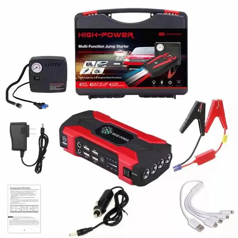 Bán Buôn Khẩn Cấp Xe Công Cụ Dc 12V 28000Mah Xe Jumpstarter Powerbank Xe Jumpstart Máy Nén Khí