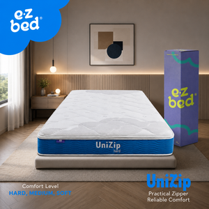 Le matelas à ressorts ensachés UniZip by EZ Bed de 25 cm offre un soutien stable avec des ressorts ensachés offrant un confort ferme et une conception pratique avec fermeture éclair. - Product Image 1