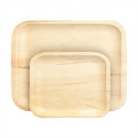 Plateau en feuille de palmier biodégradable écologique, forme carrée 7x7, pour restauration rapide, hôtels et restaurants, avec logo personnalisé, vente en gros directe usine