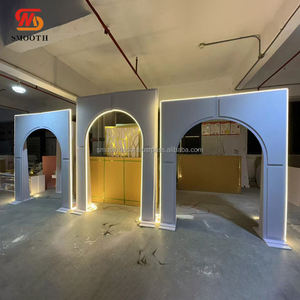 Arco de Boda Moderno y Elegante de Acrílico Blanco, Soporte de Fondo con Diseño de Ondas, Decoración de Pared 3D Duradera y Lujosa - Product Image 4