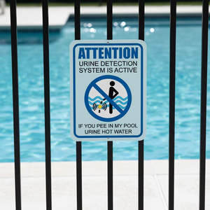 Letrero de Aluminio Personalizado de 9*12 Pulgadas con Sistema de Detección de Orina: El Sistema Activa la Alarma <span class=keywords><strong>si</strong></span> Orina en Mi Piscina, Agua Caliente - Product Image 3
