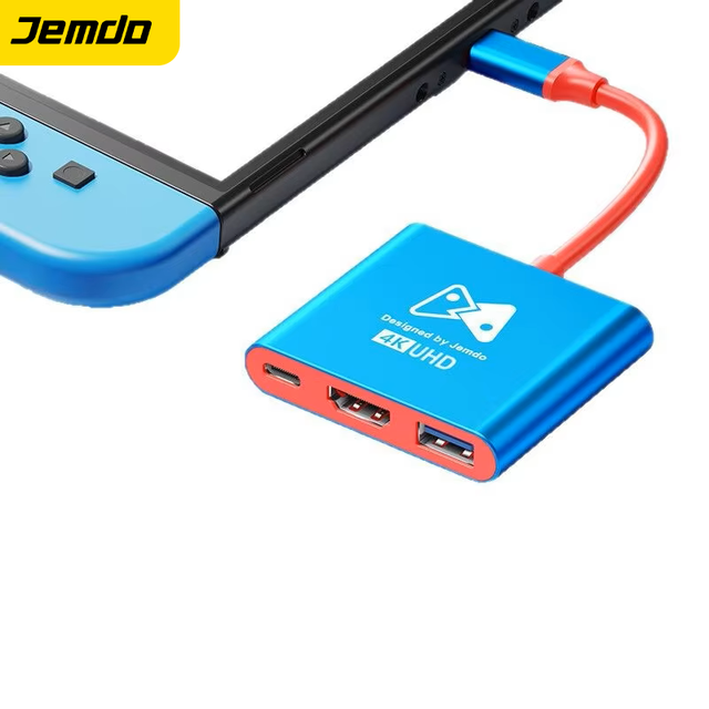 Jemdo Portable Docking Adapter for Switch NS 2.4GHz Connection Screen Projection Cable Converter Joysticks Game Controllers