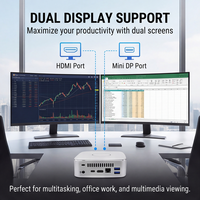 EGLOBAL Mini PC Murah Baru In-tel Core I3-6100U Thin Client 1.5KG Kipas Jaringan Komputer NUC Tipe-C Windows 10/11 untuk Penggunaan Kantor