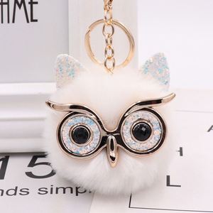 New Arrival Owl Multicolor Fluffy Shinny Crystal <b>Key</b> <b>Chains</b> Stuffed Toys Animal Friends Give a Gift Plush Toys Keychain - Product Image 5