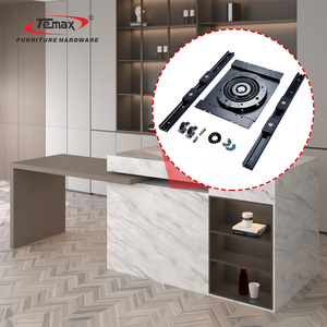 Temax DB5015T 47mm 90 °   <span class=keywords><strong>Table</strong></span> <span class=keywords><strong>de</strong></span> salle à manger escamotable et rotative avec système <span class=keywords><strong>de</strong></span> levage, fermeture amortie, extensible, robuste, à roulements à billes - Product Image 2