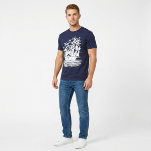 เสื้อยืดคอกลม OEM สำหรับทุกเพศ ผลิตจากผ้าฝ้าย 100% เป็นมิตรต่อสิ่งแวดล้อม ระบายอากาศได้ดี ไม่เป็นขุย ทรงปกติ โลโก้ด้านหน้า ปี 2020 อินเดีย ติรุปุร - Product Image 1