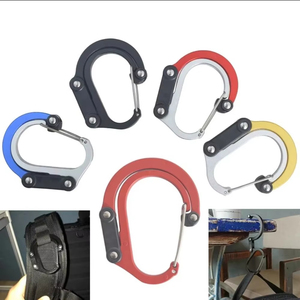 Mosquetones Multifuncionales Híbridos Tipo D, Clips Utilitarios Giratorios de Colgado Rápido para Equipo de Campamento al Aire Libre - Product Image 1