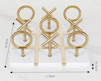 Haute qualité classique noir blanc marbre jouer décor carré X et O marbre Tic Tac Toe échiquier cadeau maison hôtel décor