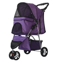 Poussette double pour animaux de compagnie, pliable, 3 roues, chariot de transport pour chats et chiens