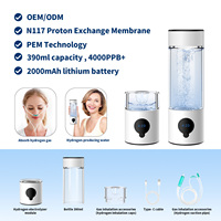 Bouteille d'eau hydrogénée portable 3-en-1 avec technologie SPE/PEM de pointe, générateur de 1,5 à 4,5 ppm, en titane et verre, pour dropshipping