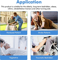 Dispositif de Retournement pour Patients Âgés Bofaievan Anti-Escarres Patients Adultes Repose-Lit Soins Infirmiers Coussin de Transfert en Carton Cuir Bleu