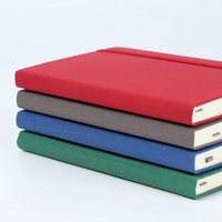 Carnet d'étudiant A5 à couverture rigide, 100 feuilles, avec sangle élastique colorée, pochette portable en tissu de lin, pour écriture, vente en gros, mémo, couverture souple