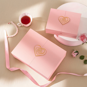 Pink Double Opening Luxury <b>Paper</b> Box <b>Embossed</b> Printing Wholesale Packaging for Valentines Day and Birthday Gifts - Product Image 4