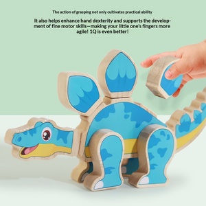 Puzzle pour enfants, puzzle DIY, modèle de dinosaure, blocs de construction, jouets en bois éducatifs - Product Image 4