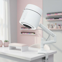 Aspirateur de poussière d'ongles 4 Blanc Pro économique avec aspiration cyclonique, capot de pédicure suspendu et collecteur de poussière pour salon