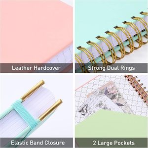 Customizable A5 Linen Hardcover <strong>Notebook</strong> Spiral Bound Journal <strong>with</strong> Elastic Band &amp; Metal Corners For Office School College Gift - Product Image 4