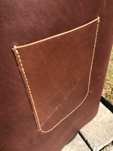 Delantales de trabajo personalizados con bolsillo para herramientas Delantal de cuero de alta calidad Cocina Delantales de cuero multiusos - Product Image 3