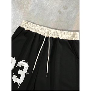FOXA Pantalon de survêtement ample pour homme, respirant, 100% coton, avec motif lettres, taille à cordon, taille basse, style Y2K, avec poches - Product Image 5