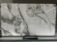 Marbre blanc Picasso |   Pierre décorative de luxe texturée gris encre polie pour murs/sols/comptoirs/hôtels/villas et espaces artistiques
