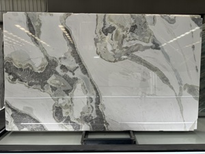 Mármol Blanco <span class=keywords><strong>Picasso</strong></span> |   Piedra Decorativa de Lujo con Textura Artística en Gris Tinta Pulida para Paredes/Suelos/Encimeras/Hoteles/Villas y Espacios Artísticos - Product Image 5
