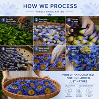 Pétales de fleurs de lotus bleues conformes aux normes européennes, thé de fleurs de lotus séchées avec étamines pour fumer, bain, garniture biologique