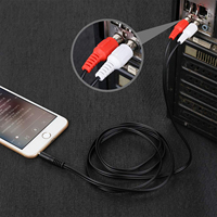 Cable de Audio AUX de 1.5M con Conector de 3.5 mm a 2 RCA Macho, Cable de Música Estéreo AV para HDTV, PC, Computadora, MP3, MP4, Teléfono, Receptor de Notebook