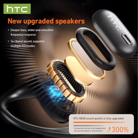 Casque sans fil Bluetooth 6.0 HTC NE08 AI, casque ouvert transparent OWS, casque de sport non intra-auriculaire, annulation de bruit ENC, son HiFi