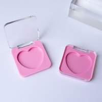Boîte vide carrée jetable en ABS, personnalisable, style marque, pour fard à paupières et blush rose cœur de fille