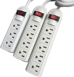 American 6AC Outlet Power Strip Surge Protector Socket