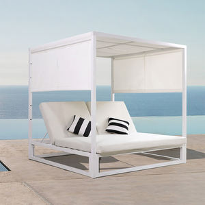 High Quality Aluminum Frame Roller <strong>Blinds</strong> Outdoor Daybed with Cushion Garden Outdoor Resort Furniture - Product Image 4