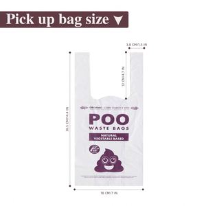 Sacs à déjections canines biodégradables violets anti-fuites, parfumés, imperméables avec LOGO GRATUIT, EPI/D2W+HDPE - Product Image 4