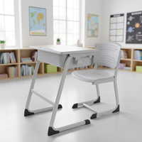 Ensemble moderne de bureau et chaise d'école réglables à une place avec siège confortable pour la maison, le bureau et les études