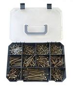 Lot de 635 vis métriques en acier au carbone zingué, à tête fraisée, à croix, autotaraudeuses pour le travail du bois
