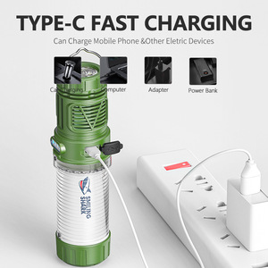 Smiling Shark <b>Camping</b> <b>Lantern</b> <b>Led</b> Light 25000 Hours Lifespan Usb Rechargeable Outdoor Lighting - Product Image 4