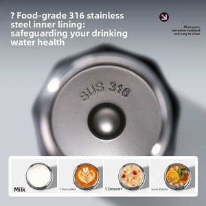 Termo <span class=keywords><strong>Xile</strong></span> de Acero Inoxidable 316, Estilo Simple, con Pajita, Gran Capacidad, Aislamiento al Vacío, Tapa con Cierre a Presión, Portátil para Niños - Product Image 3