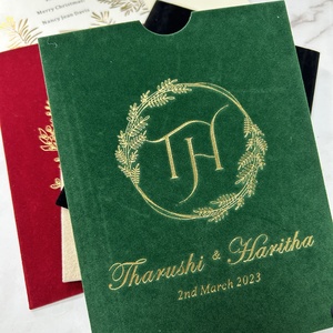 Biglietti d'<span class=keywords><strong>auguri</strong></span> personalizzati in velluto con maniche tascabili e carte regalo con nappe realizzate in materiale cartaceo resistente - Product Image 5