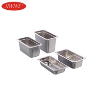 JIWINS SS201 Edelstahl Lebensmittelqualität GN-Behälter 1/9 1/6 2/3 Buffet-Behälter für Catering, Restaurant und Hotel