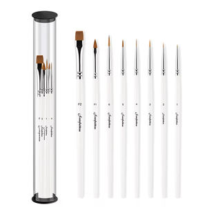 8 unids/set blanco redondo punta fina detalles cepillo aceite acuarela arte en miniatura pincel pluma cepillos - Product Image 2