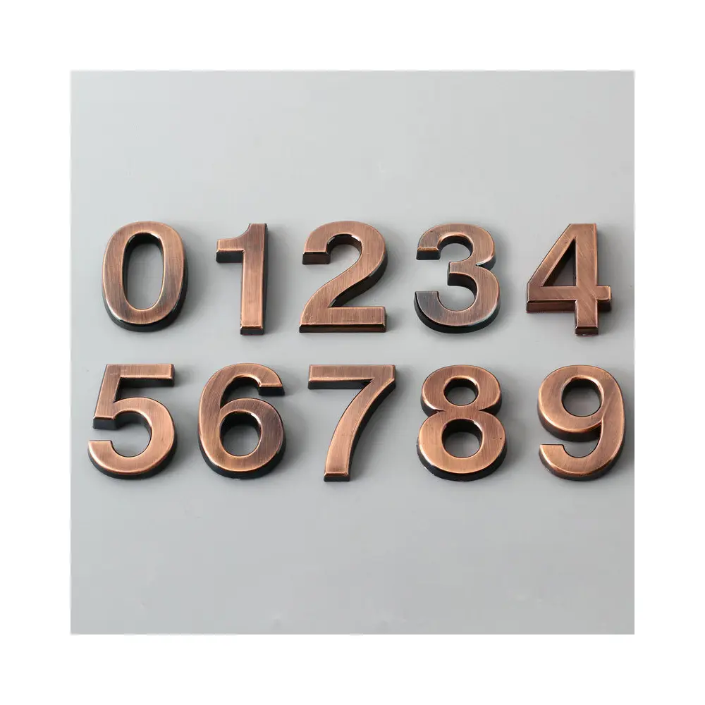 0-9# Brass House Number /50mm or 80mm Height / Modern Plaque Number House Hotel Door Address Digits Plate Sign